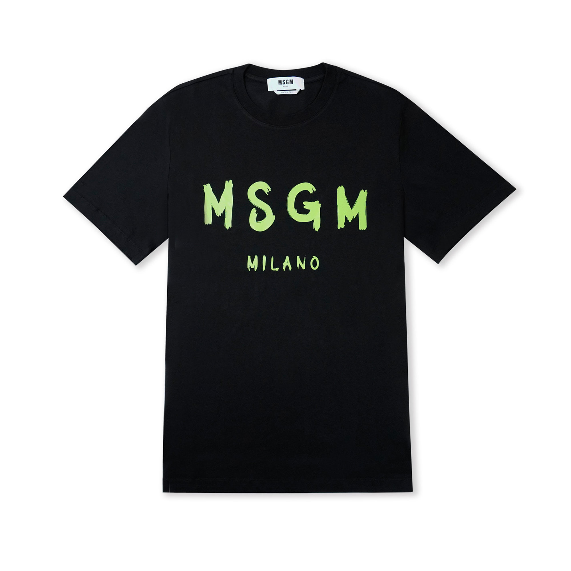 MSGM T-Shirt S/S (BRUSH LOGO T-Shirt GREEN) «MSGM|メンズ ブランク 
