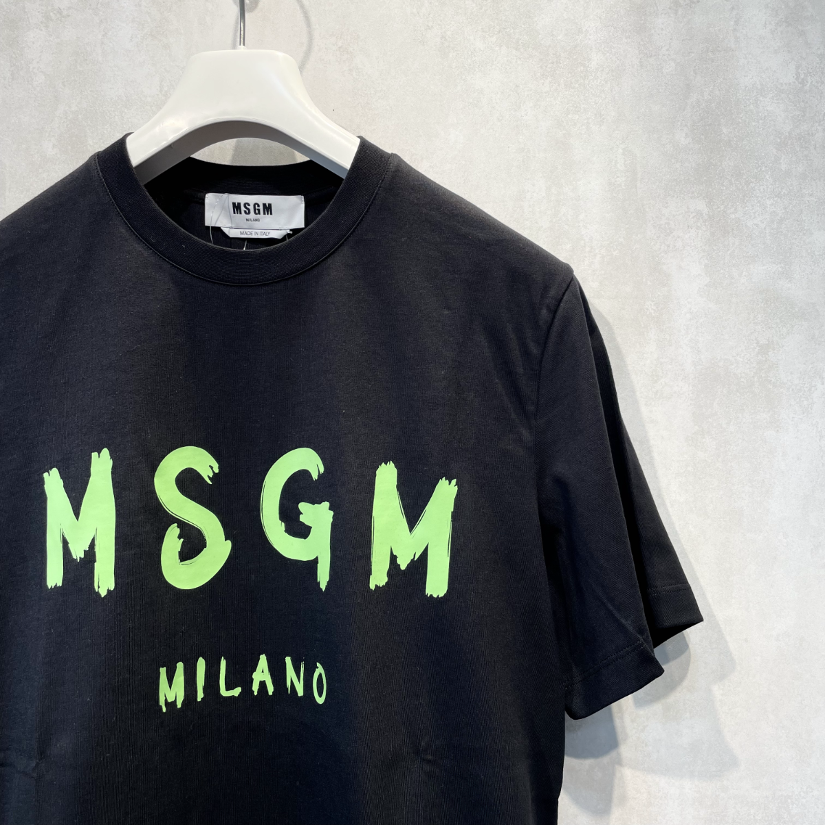MSGM MSGM BRUSH LOGO T-Shirt [GREEN] 画像4