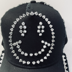 Studs Cap  SMILE(Black x Silver)画像4