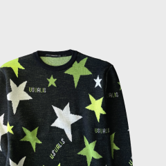 Crew Neck Knit (Stars) [SLIM FIT]画像3